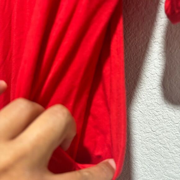 Draper James Womens Fit & Flare Dress 2XL Red 3/4 Sleeve Surplice Neck Pockets - Picture 6 of 9